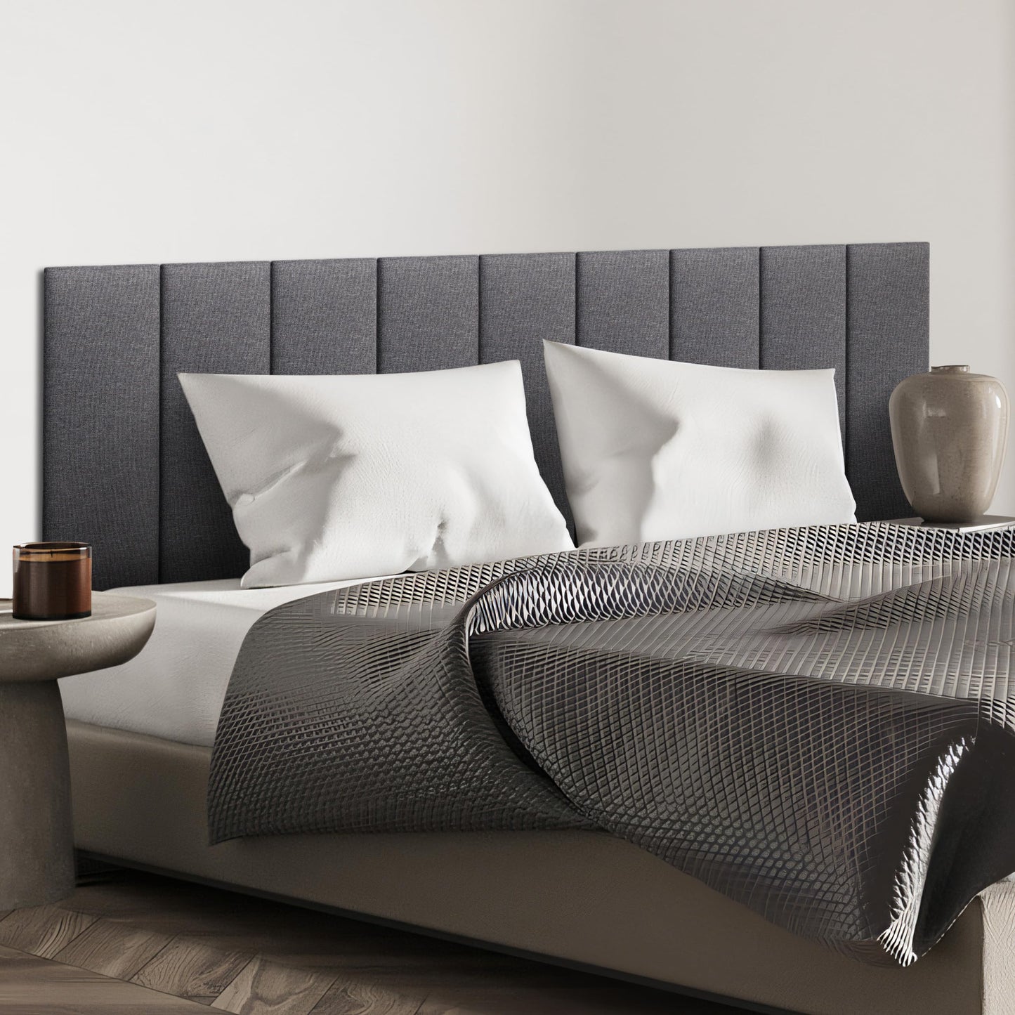 Wall Mounted Headboard, 3D Soundproof Wall Panels Peel and Stick Headboard
