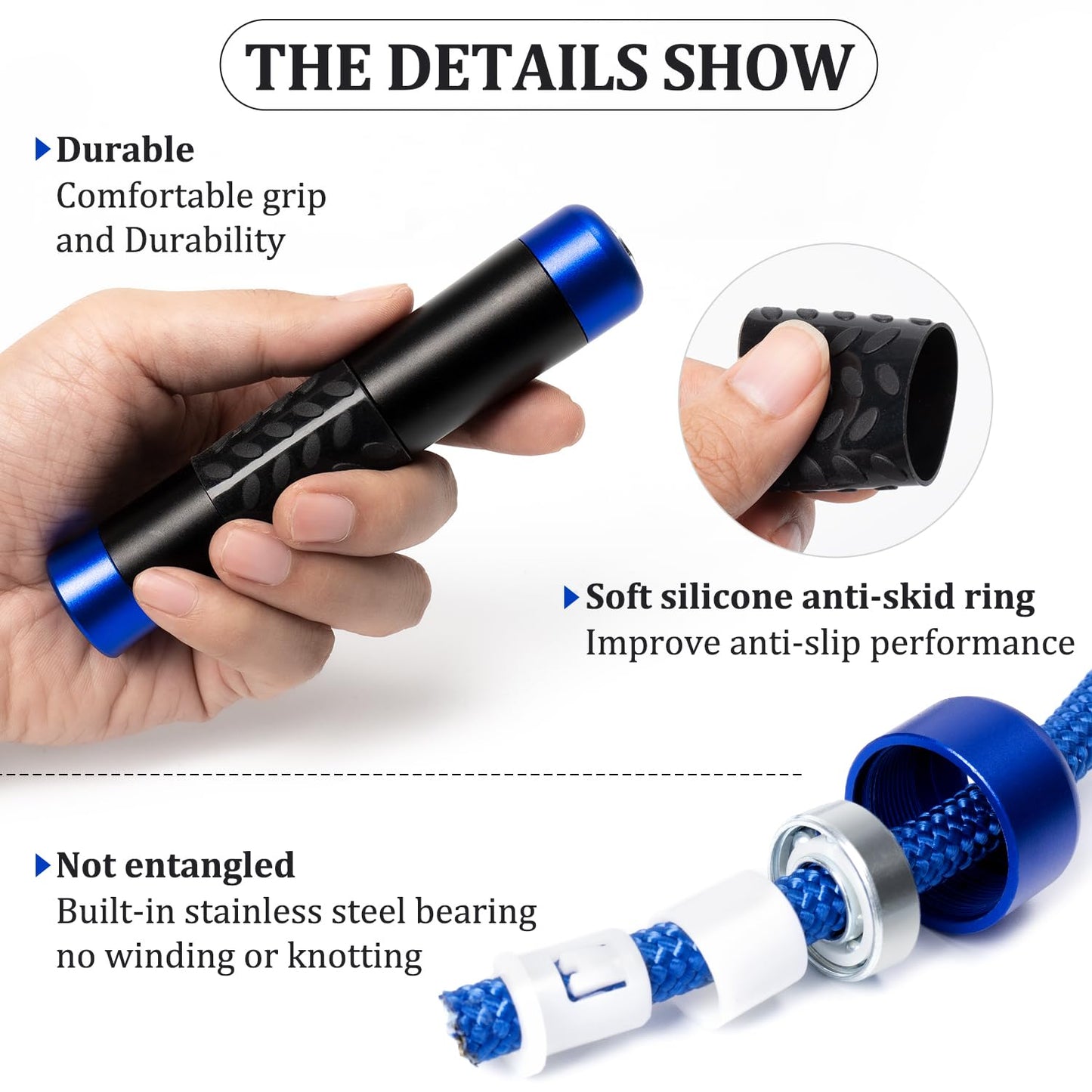 Mangodan 1LB Weighted Jump Ropes for fitness Women Men, Tangle-Free Ball Bearing Rapid Speed Skipping Jump R