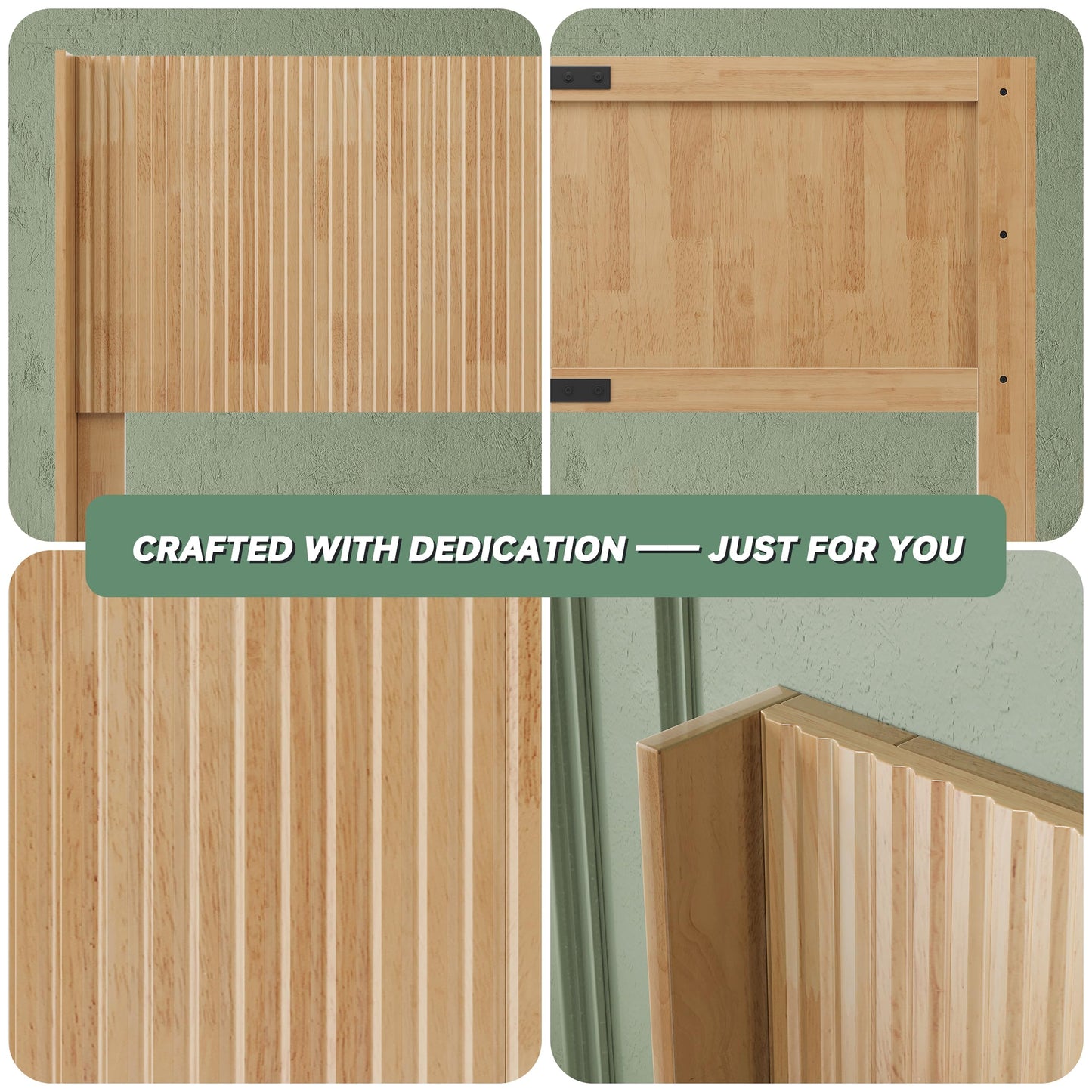 Huatean HomeWood Headboard Queen Size, 64.6" Wide Wooden Queen Headboard Only