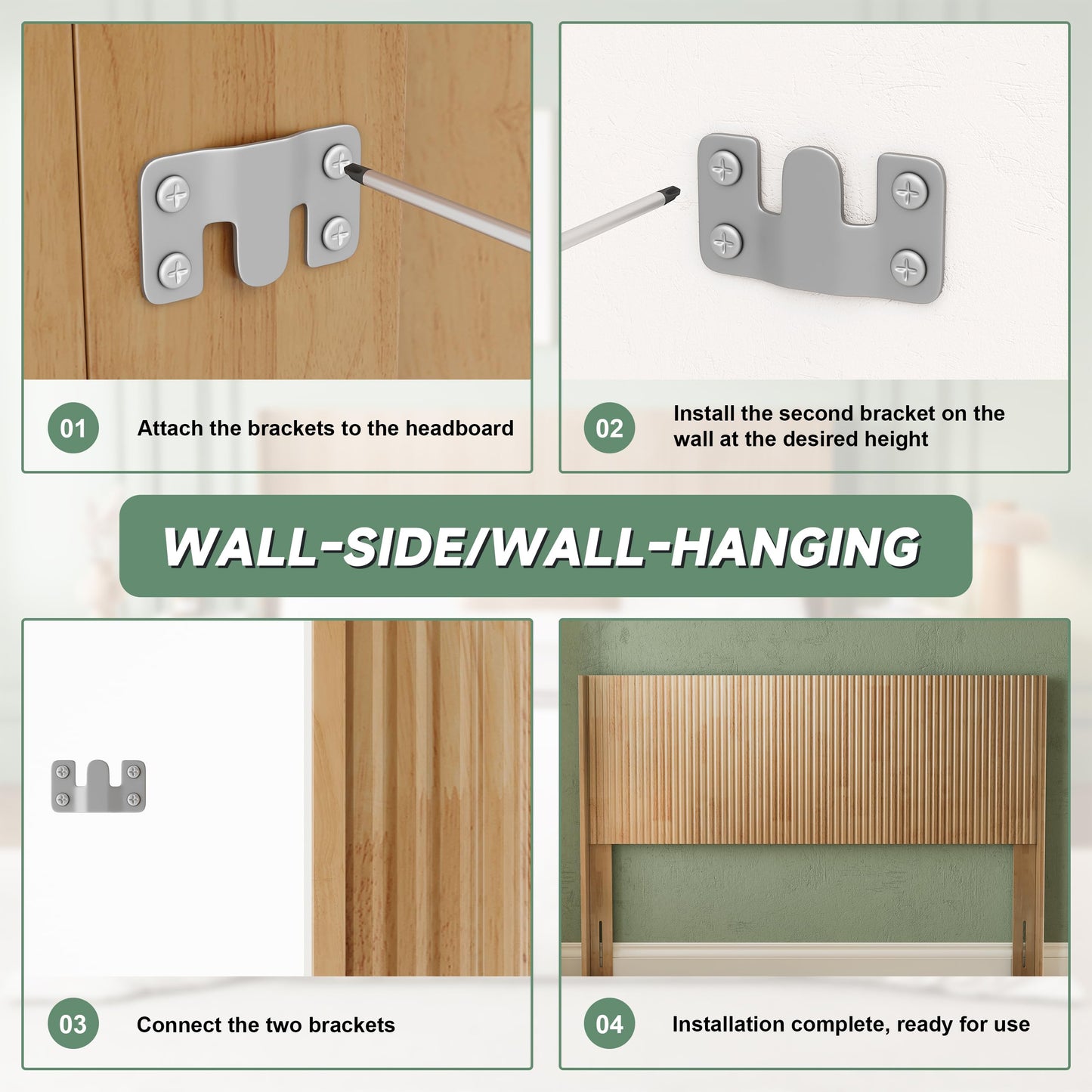 Huatean HomeWood Headboard Queen Size, 64.6" Wide Wooden Queen Headboard Only