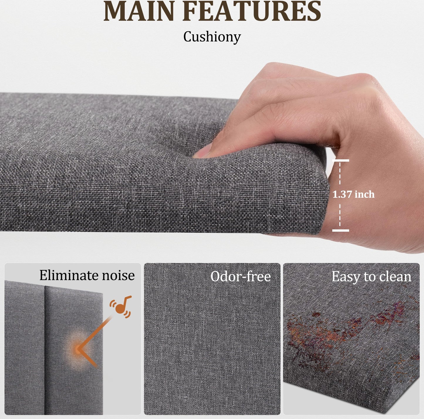 Wall Mounted Headboard, 3D Soundproof Wall Panels Peel and Stick Headboard