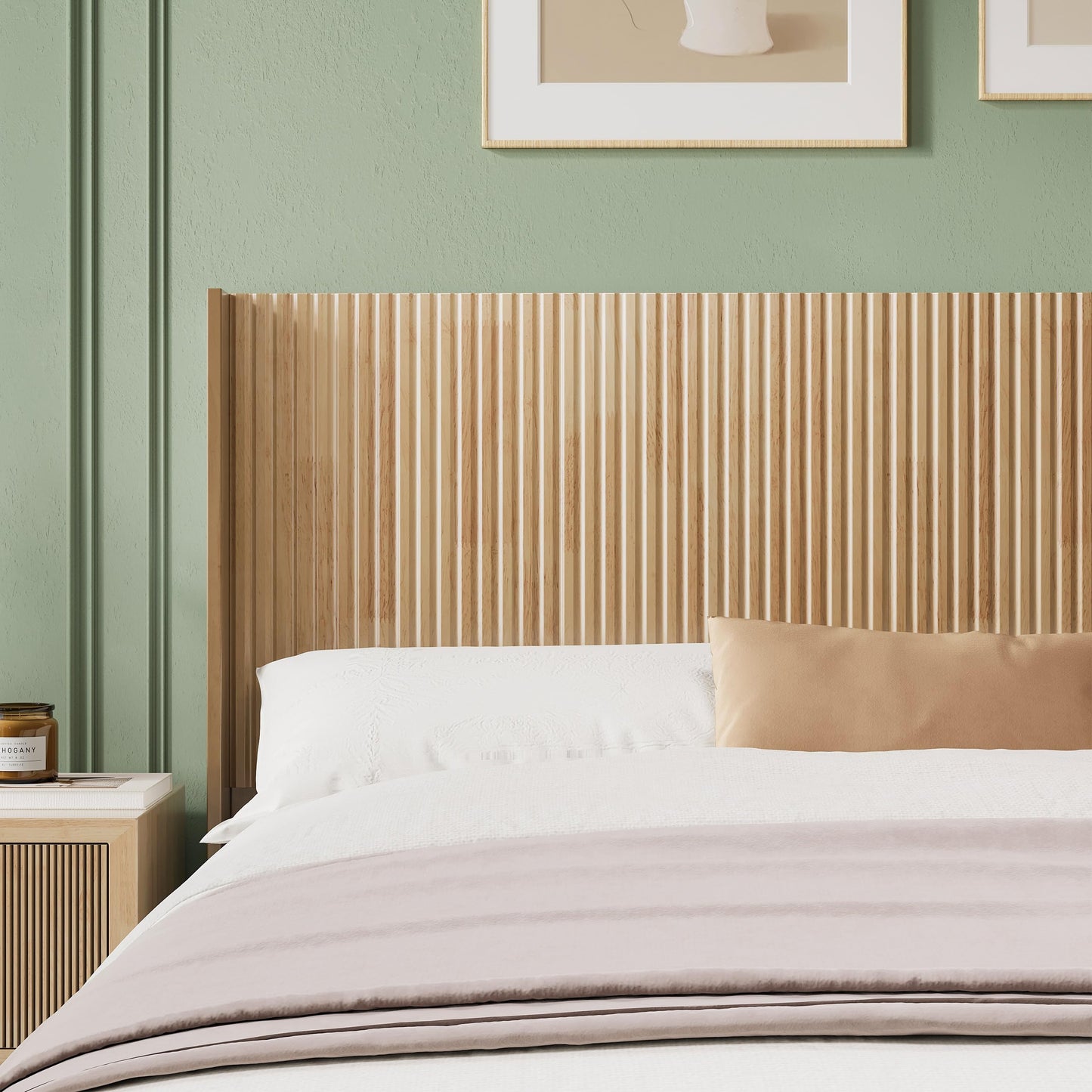 Huatean HomeWood Headboard Queen Size, 64.6" Wide Wooden Queen Headboard Only