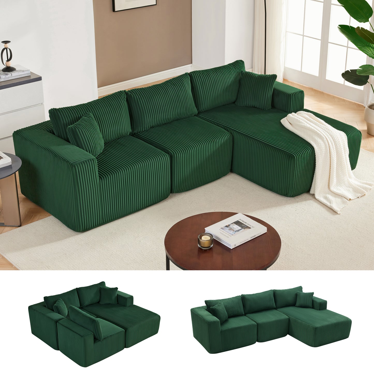 Cloud Couch Sectional with Deep Seat, Comfy Couch with L-Shaped Chaise